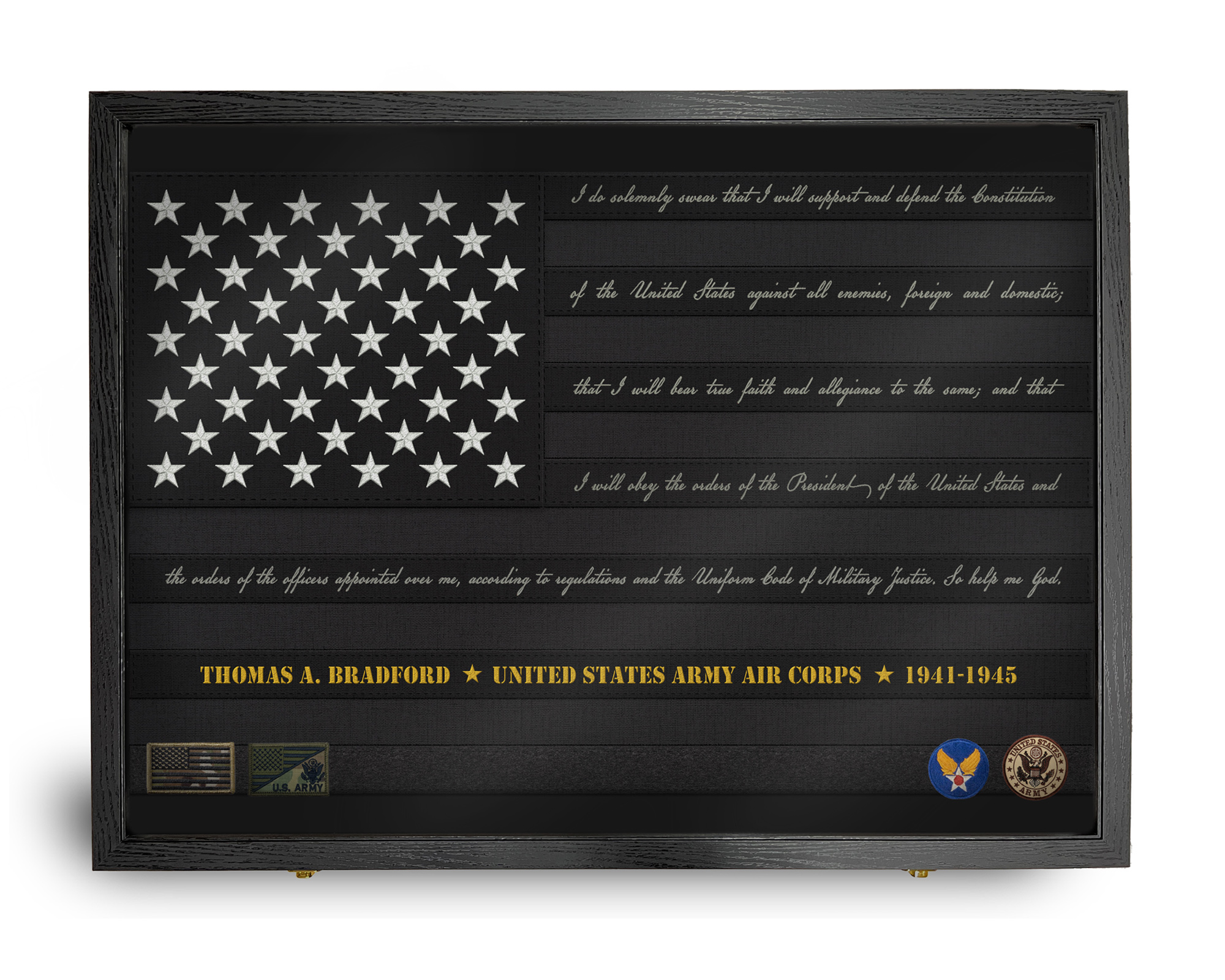 Military Tribute Honor Flag Framed